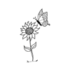 sunflower butterfly doodle (1)